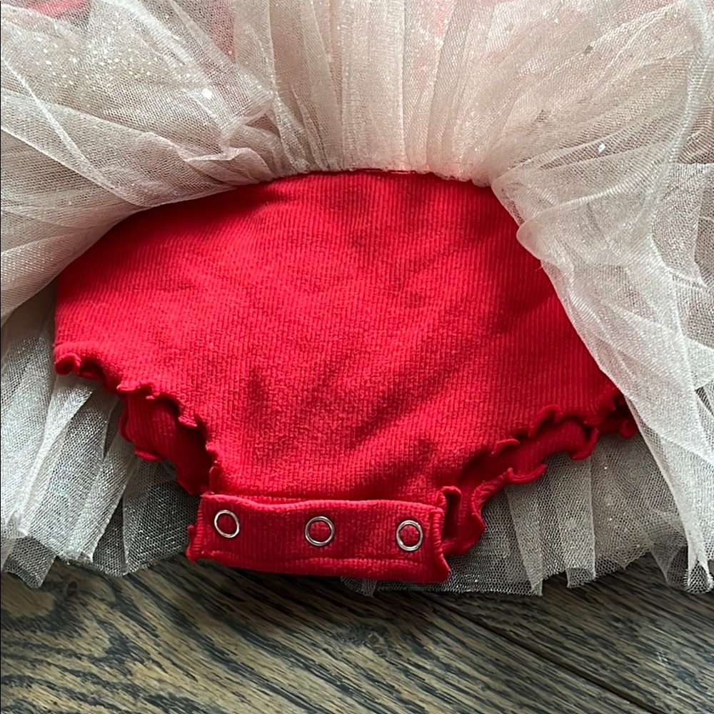 Charming Red and Cream Dance dress Costume with Tutu Petite Hailey 12 months - Picture 3 of 9